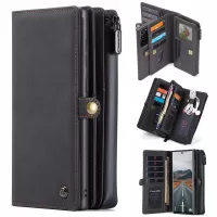 CASEME 018 Series Matte Skin Leather Wallet 2-in-1 Case for Samsung Galaxy S21+ 5G - Black