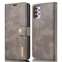 DG.MING Detachable Design Phone Shell PC Split Leather Case Covering for Samsung Galaxy A32 5G/M32 5G - Grey