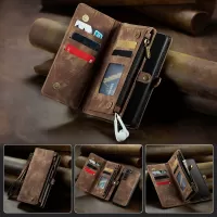 CASEME Multi-function 2-in-1 Wallet TPU+Split Leather Phone Shell for Samsung Galaxy S21 5G - Brown