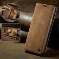 CASEME 013 Series Magnetic Closure Leather Wallet Stand Shell for Samsung Galaxy S21 5G - Brown