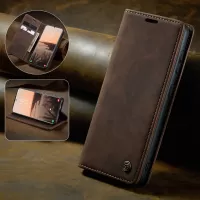CASEME 013 Series Magnetic Clasp Stand Wallet Leather Shell for Samsung Galaxy S21 Ultra 5G - Coffee