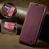 CASEME 013 Series Magnetic Clasp Stand Wallet Leather Shell for Samsung Galaxy S21 Ultra 5G - Wine Red