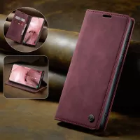 CASEME 013 Series Magnetic Closure Leather Wallet Stand Shell for Samsung Galaxy S21 5G - Wine Red