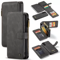 CASEME 14 Slots Wallet Design 2-in-1 Detachable Split Leather Shell for Samsung Galaxy S21 5G - Black