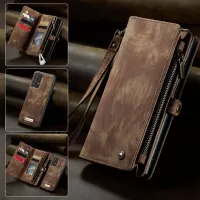 CASEME Multi-function Wallet Design TPU + Split Leather 2-in-1 Phone Shell for Samsung Galaxy A52 4G/5G / A52s 5G - Brown