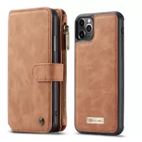 CASEME 007 Series 2-in-1 Detachable Split Leather Wallet Cover Case with Multiple Card Slots for iPhone 11 Pro Max 6.5 inch - Brown