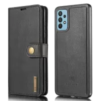 DG.MING Detachable 2-in-1 Leather Wallet TPU Case for Samsung Galaxy A32 4G (EU Version) Cover - Black