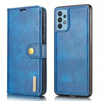 DG.MING Detachable 2-in-1 Leather Wallet TPU Case for Samsung Galaxy A32 4G (EU Version) Cover - Blue