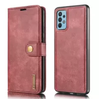 DG.MING Detachable 2-in-1 Leather Wallet TPU Case for Samsung Galaxy A32 4G (EU Version) Cover - Red