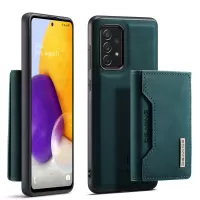 DG.MING M2 Series Kickstand Design Leather Coated PC + TPU Phone Hybrid Case Shell with Detachable Magnetic Wallet for Samsung Galaxy A72 5G/4G - Green