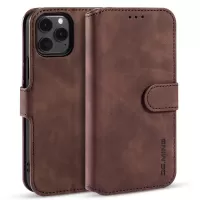DG.MING Wallet Stand Design Retro Style Full Protection Leather Cover with Strap for iPhone 13 Pro 6.1 inch - Coffee