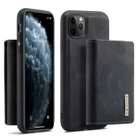 DG.MING M1 Series Enhanced Four Corner Detachable Wallet + Leather Coated Hybrid Cover Shell with Kickstand for iPhone 11 Pro 5.8 inch - Black