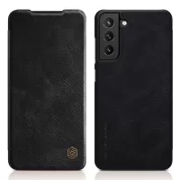 NILLKIN Qin Series Card Holder PU Leather Flip Phone Case for Samsung Galaxy S21 FE 5G - Black