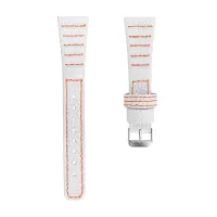 Smart Watch Band for Huawei Watch GT 2 42mm/Watch 2, Top Layer Genuine Leather Wave Stitching Lines Replacement Strap - White