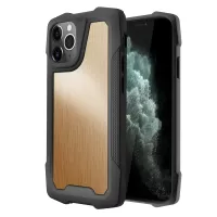 For iPhone 11 Pro Max 6.5 inch Wear-resistant Anti-slip Stainless Steel Back + PC + TPU Mobile Phone Shell Cover - Brushed/Gold