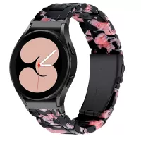 For Samsung Galaxy Watch4 Active 40mm/44mm / Watch4 Classic 42mm/46mm Stylish Resin Wrist Strap Smart Watch Replacement Band - Black/Pink