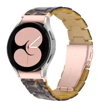 For Samsung Galaxy Watch4 Active 40mm/44mm / Watch4 Classic 42mm/46mm Stylish Resin Wrist Strap Smart Watch Replacement Band - Leopard Print