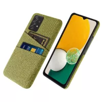 For Samsung Galaxy A72 4G/5G Cloth Texture Phone Cover Dual Card Slots Cover Shockproof Premium Cloth + PC Shell - Yellow