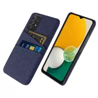 For Samsung Galaxy A72 4G/5G Cloth Texture Phone Cover Dual Card Slots Cover Shockproof Premium Cloth + PC Shell - Blue