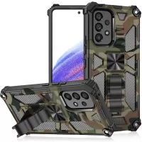 Slim Phone Case for Samsung Galaxy A53 5G Military Grade Armor Hybrid PC+TPU Shockproof Camouflage Cover with Kickstand - Army Green