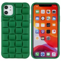 For 	iPhone 12 6.1 inch/12 Pro Silicone Phone Case Rubberized Shockproof 3D Grid Textured Phone Cover - Green