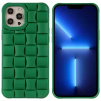For iPhone 13 Pro Max 6.7 inch Shockproof Phone Case Silicone Rubberized Dustproof 3D Grid Textured Phone Cover - Green