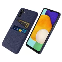 For Samsung Galaxy A13 5G Cloth Texture PC Phone Case Cover with Dual Card Slots - Blue