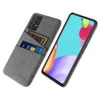 For Samsung Galaxy A52 5G/A52 4G/A52s 5G Mobile Phone Cover Dual Card Slots Cell Phone Case Cloth + PC Phone Back Shell - Grey