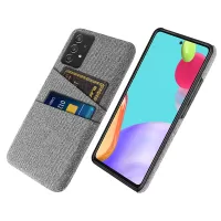 For Samsung Galaxy A52 5G/A52 4G/A52s 5G Mobile Phone Cover Dual Card Slots Cell Phone Case Cloth + PC Phone Back Shell - Light Grey