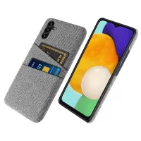 For Samsung Galaxy A13 5G Cloth Texture PC Phone Case Cover with Dual Card Slots - Light Grey