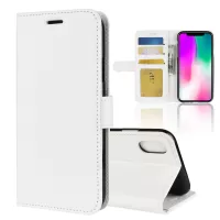 Crazy Horse Wallet Leather Stand Cover for iPhone XR 6.1 inch - White