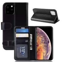 Crazy Horse PU Leather Stand Wallet Flip Phone Case for iPhone 11 Pro Max 6.5 inch (2019) - Black