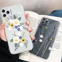 Phonecase Transparent Floral Flower Designs Soft TPU Cover Phone Shells Shockproof Slim Flexible Protective Anti-Slip Cell Phone Cover for iphone