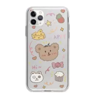 Transparent Soft TPU Phonecase with Cute Cartoon Design Full-Body Protective Anti-Slip Cell Phone Cover Flower Smile Face Rabbits Rainbow Back Cover Bumper Shockproof Cover For-iphone