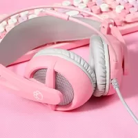 SOMIC G238PINK Virtual 7.1 Channel Wired Gaming Headset with 40mm Driver Omnidirectional Microphone 8 Sound Effect Modes Pink