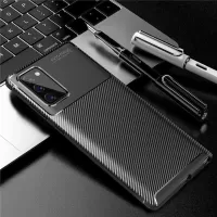 Bakeey for Samsung Galaxy Note 20 / Galaxy Note20 5G Case Luxury Carbon Fiber Pattern with Lens Protector Shockproof Sil