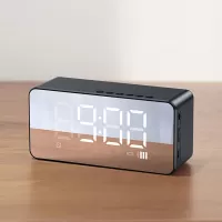 USAMS US-YX007 BT 5.0 Multi-functional Alarm Clock Wireless Speaker Support BT 5.0/TF Card/AUX Play Mode