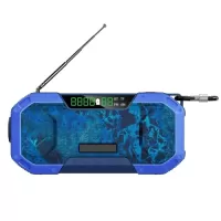 Portable Hand Crank Radio Multifunction IPX6 Waterproof Outdoor Emergency FM Radio BT Speaker with LED Light