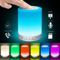 Colorful Lights Touch Lamp With BT Speaker Portable Smart Touch Control Night Light Support USB TF Card AUX-IN
