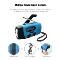 Emergency Radio Hand Crank Solar Weather Radio 1200mAh AM / FM / NOAA Emergency Weather Radio Portable Power Bank with Solar Charging & Hand Crank & Battery Operated LED Flashlight Cell Charger Reading Lamp for Camping Hiking Outdoor Activity