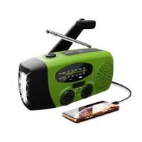 Emergency Radio Hand Crank Solar Weather Radio 1200mAh AM / FM / NOAA Emergency Weather Radio Portable Power Bank with Solar Charging & Hand Crank & Battery Operated LED Flashlight Cell Charger Reading Lamp for Camping Hiking Outdoor Activity