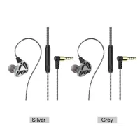 F5 6D Earphone 3.5mm Sport Headphones Stereo Bass Metal Wired Gaming Earphones with Mic In-Ear Headset