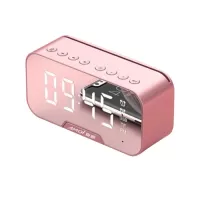 G5 G10 mirror clock wireless bluetooth speaker portable voice collection card bluetooth speaker Pink