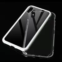 Metal-rimmed Mobile Phone Case Hardened Glass Magnetic Adsorption Protection Smartphone Cover Bumper Luxury Aluminum Frame Cases for Iphone 8