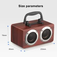 Portable Bluetooth 4.2 Speaker Wooden Player Stereo Surround Player Double Horn Built-in 1200mAh Battery with TF Card AUX Audio Soundbar