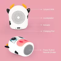 A1 Mini Speaker Wireless Bluetooth Speakers TWS Connection Portable Sound Box with Lanyard Remote Shutter Rechargeable Battery Hands-free with Mic