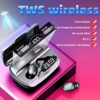 D18 In-Ear BT Earphones with LED-Digital Display+Time Display Touch-Control