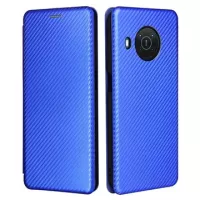 Nokia X10/X20 Flip Case - Carbon Fiber - Blue