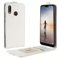 Huawei P20 Lite Vertical Flip Case with Card Slot - White