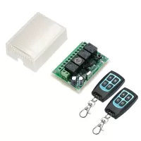 DC 12V 4CH Channel 433Mhz Wireless RF Switch Long Range Wireless Remote Control Switch DC12V RF Relay Receiver Module Transmitter Toggle Switch 1527 Chip Smart Home Automation (2 Transmitter & 1 Receiver)